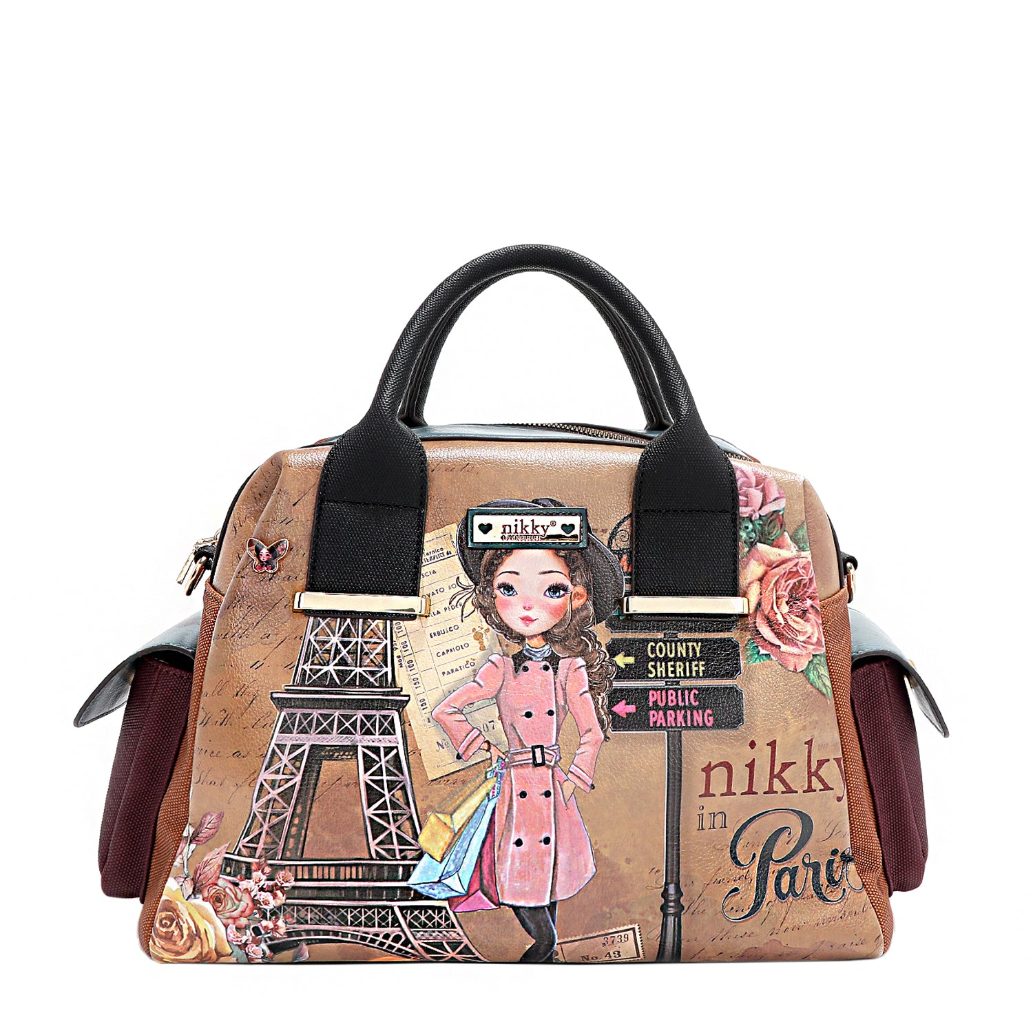 EMILY GOES PARIS BOSTON BAG, BROWN BAG, PARIS BAG – Nikky Bag