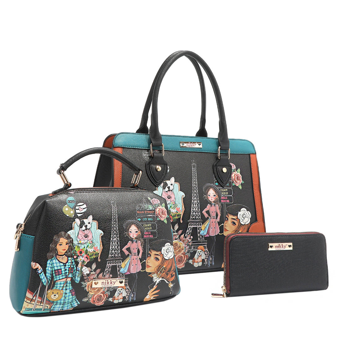 NIKKY MAKES FRIENDS 3 PIECE SET (SATCHEL, CROSSBODY, WALLET