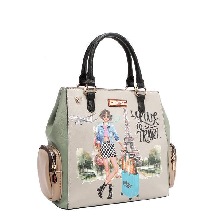 I LIVE TO TRAVEL BUCKET BAG