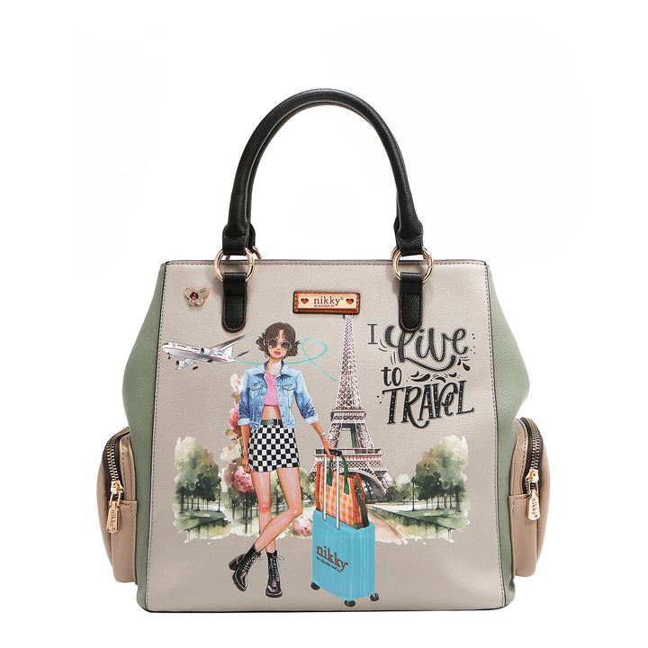 I LIVE TO TRAVEL BUCKET BAG