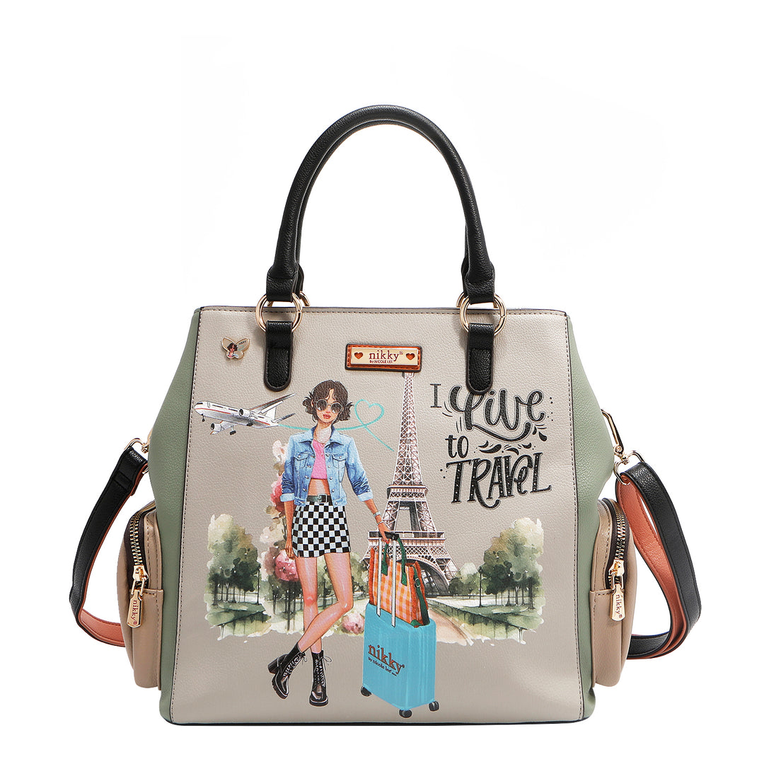 I LIVE TO TRAVEL BUCKET BAG
