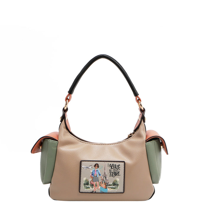 I LIVE TO TRAVEL SMALL SHOULDER BAG