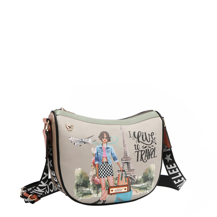 I LIVE TO TRAVEL MESSENGER BAG