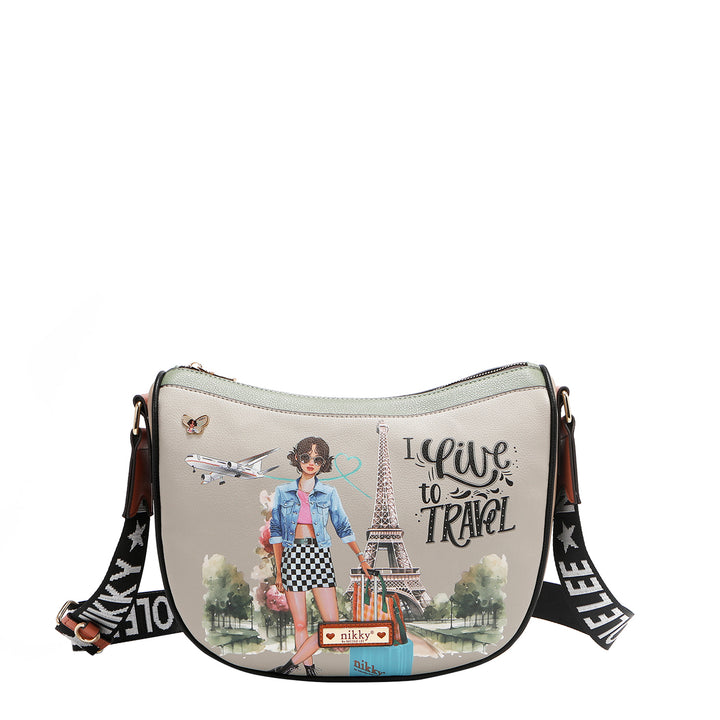 I LIVE TO TRAVEL MESSENGER BAG