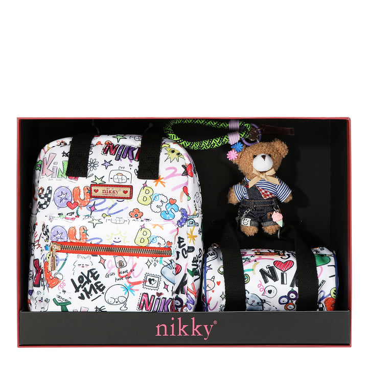3 PC GIFT SET (SMALL BACKPACK, CROSSBODY AND BEAR CHARM)