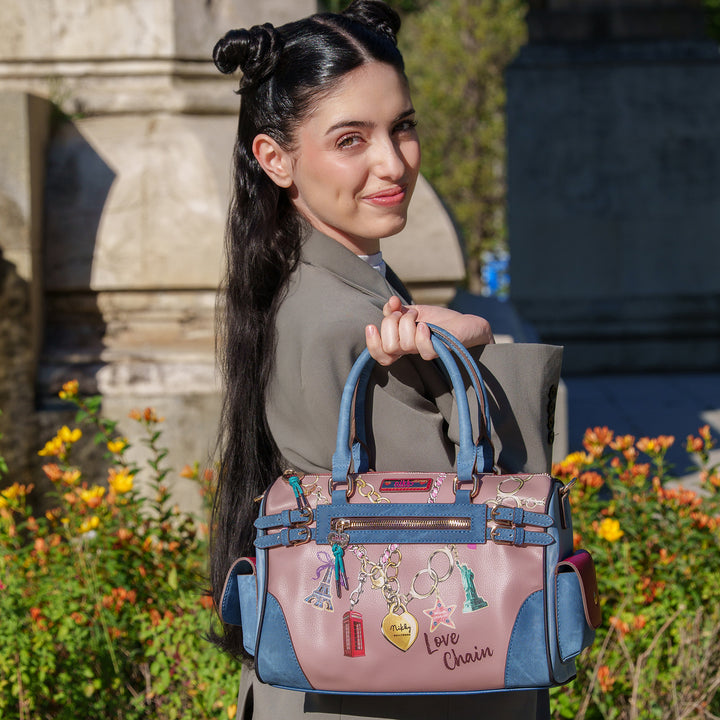 LOVE CHAIN BOSTON BAG