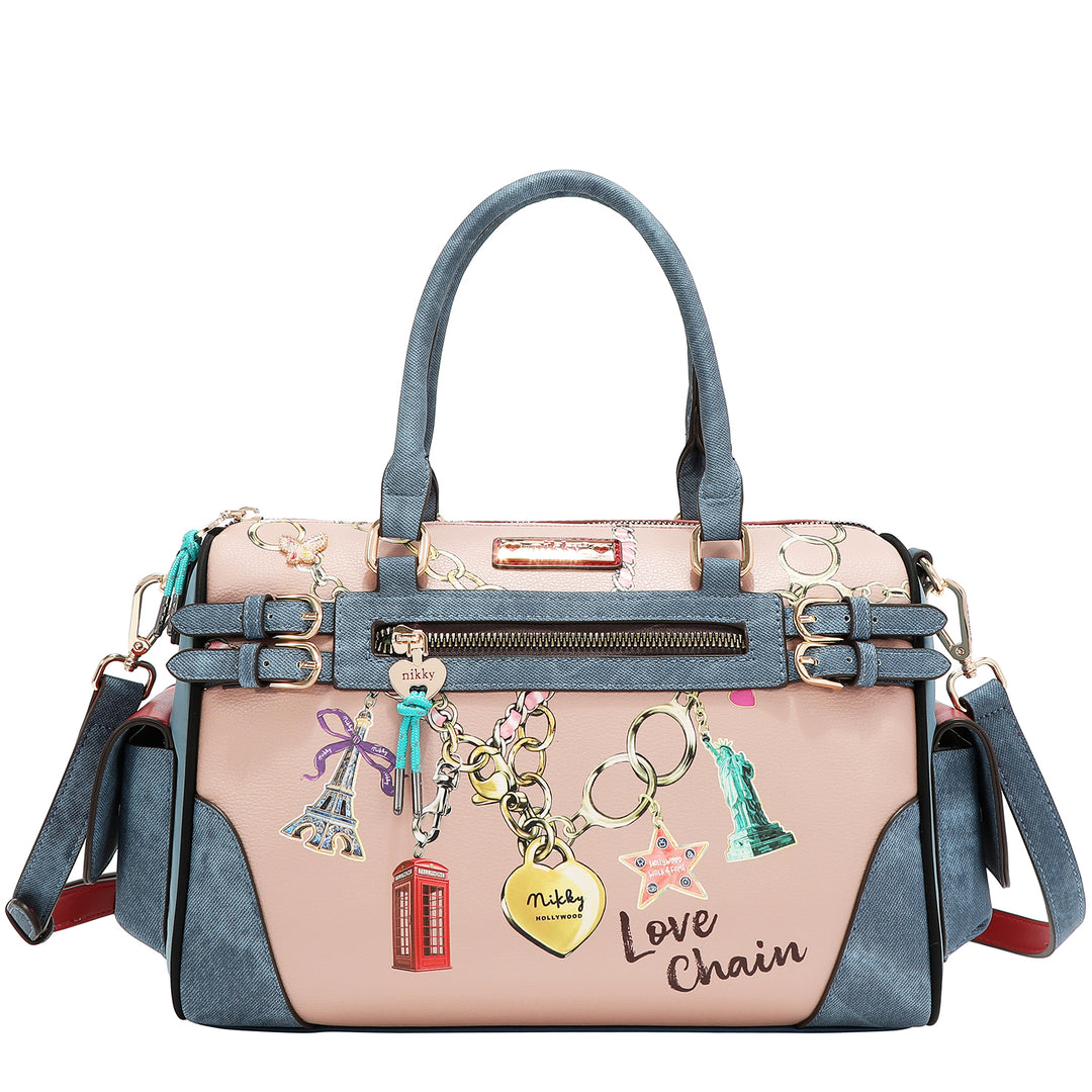 LOVE CHAIN BOSTON BAG