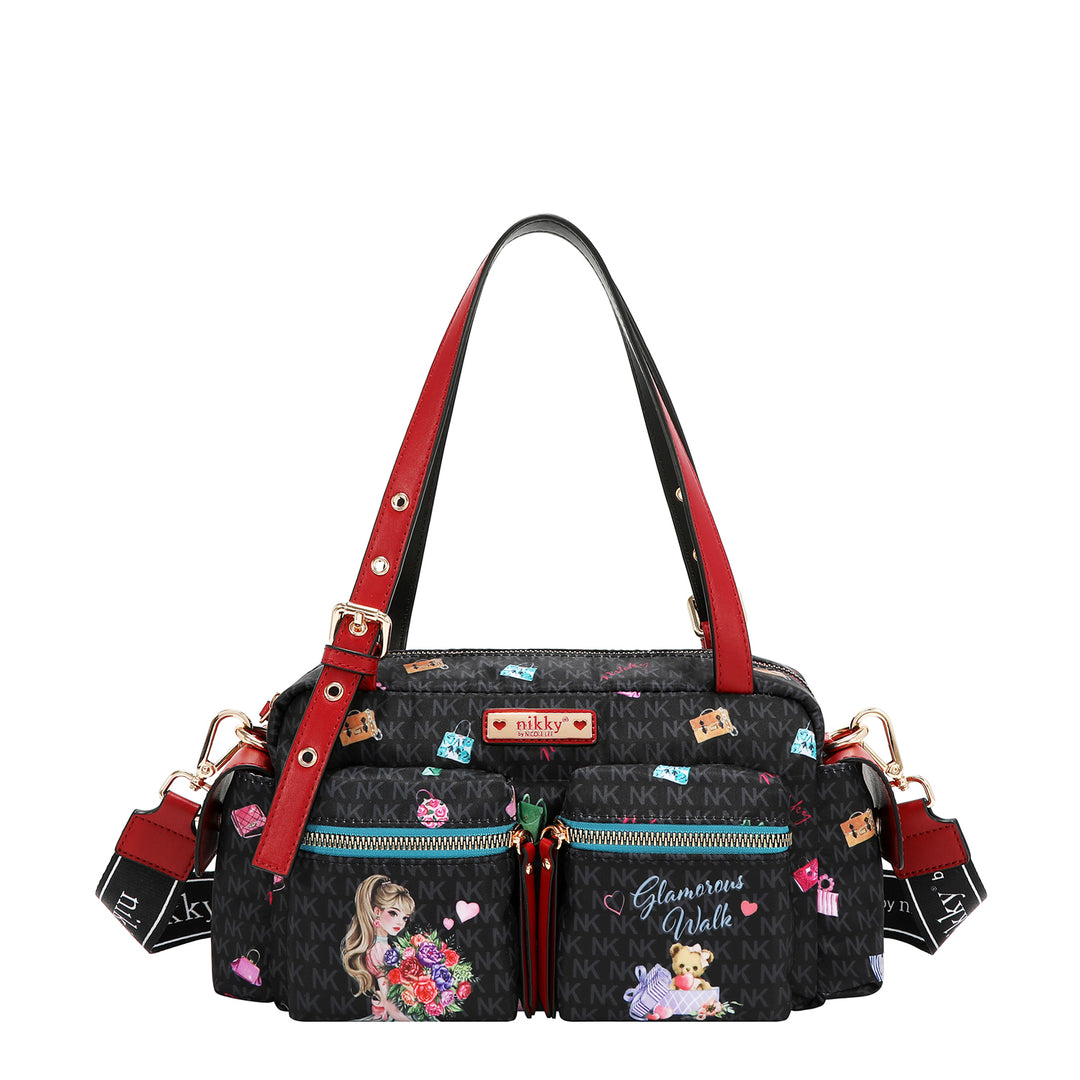 GLAMOROUS WALK NYLON SATCHEL BAG