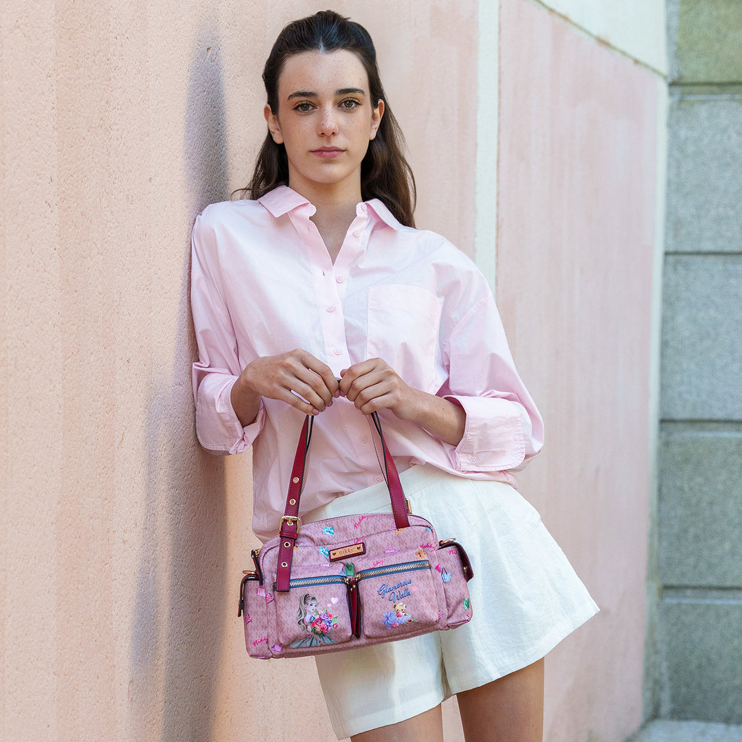 GLAMOROUS WALK NYLON SATCHEL BAG