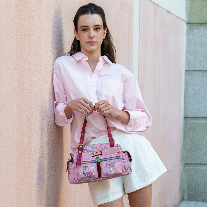 GLAMOROUS WALK NYLON SATCHEL BAG