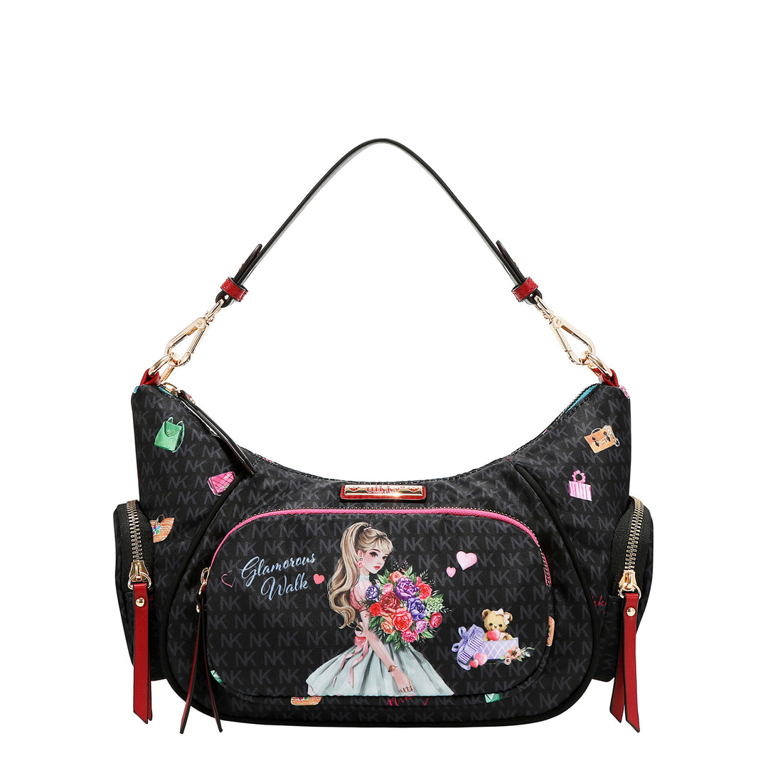 GLAMOROUS WALK NYLON SHOULDER BAG