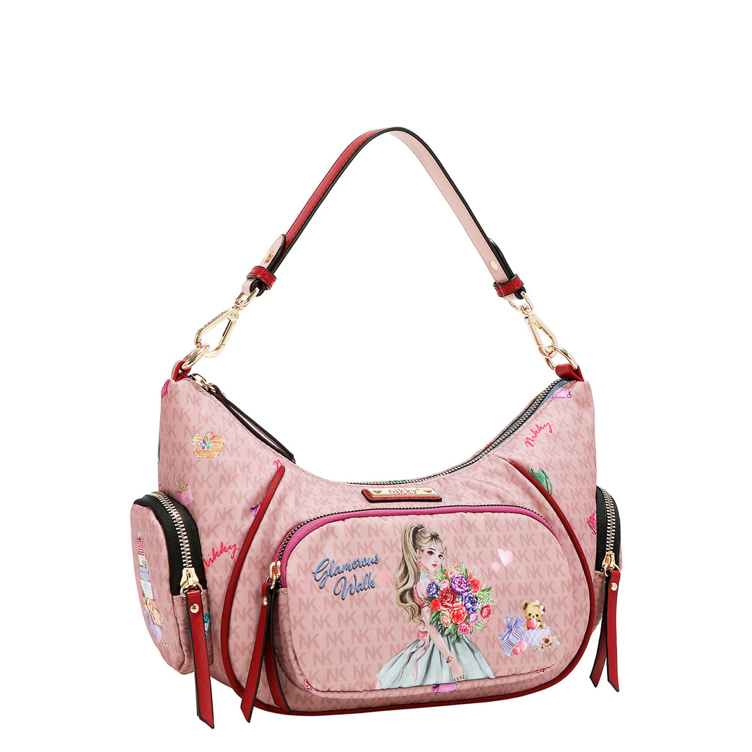 GLAMOROUS WALK NYLON SHOULDER BAG