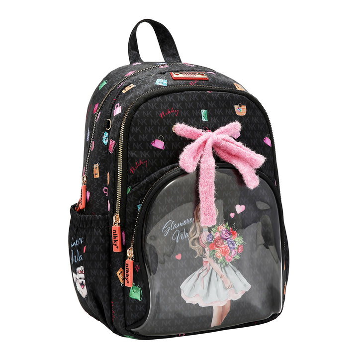 GLAMOROUS WALK MEDIUM NYLON BOW BACKPACK