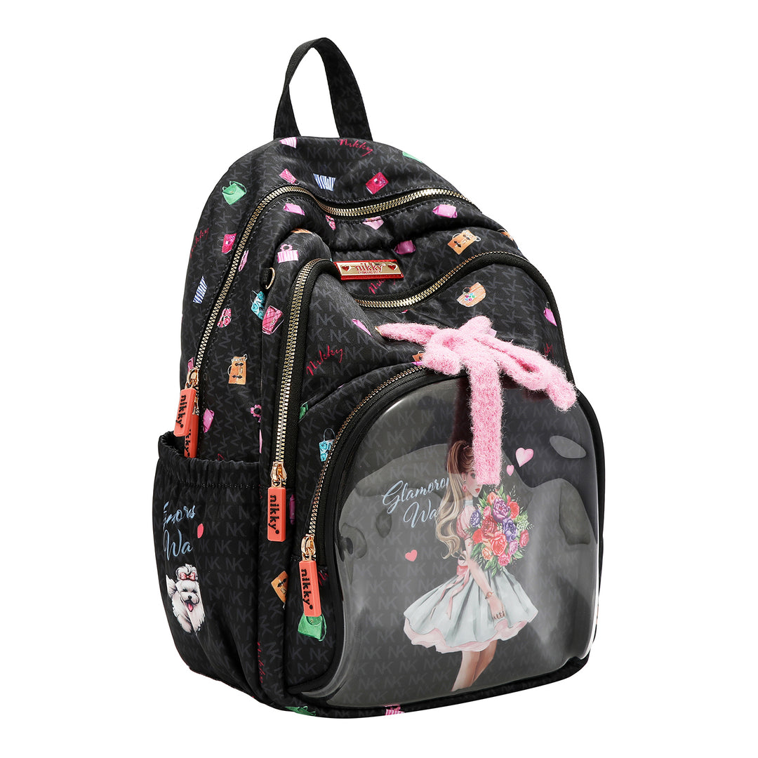 GLAMOROUS WALK MEDIUM NYLON BOW BACKPACK