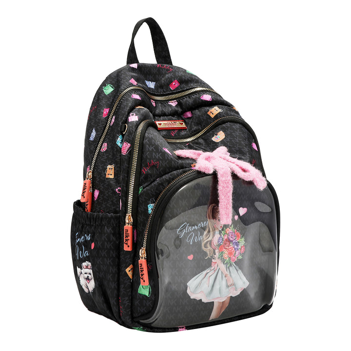 GLAMOROUS WALK MEDIUM NYLON BOW BACKPACK