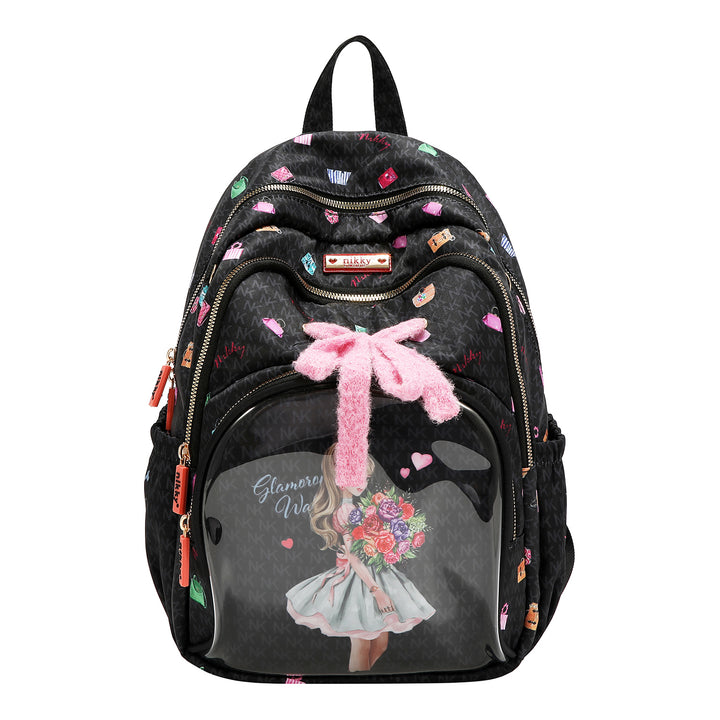 GLAMOROUS WALK MEDIUM NYLON BOW BACKPACK