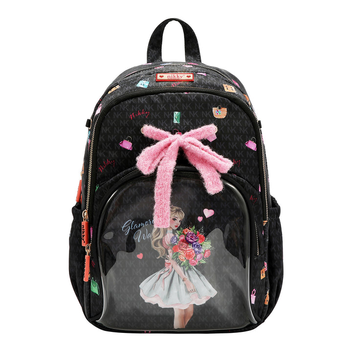 GLAMOROUS WALK MEDIUM NYLON BOW BACKPACK