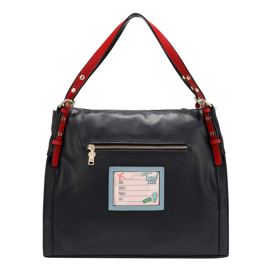 LOVE CHAIN CLEAR POCKET HOBO BAG
