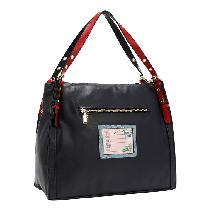 LOVE CHAIN CLEAR POCKET HOBO BAG