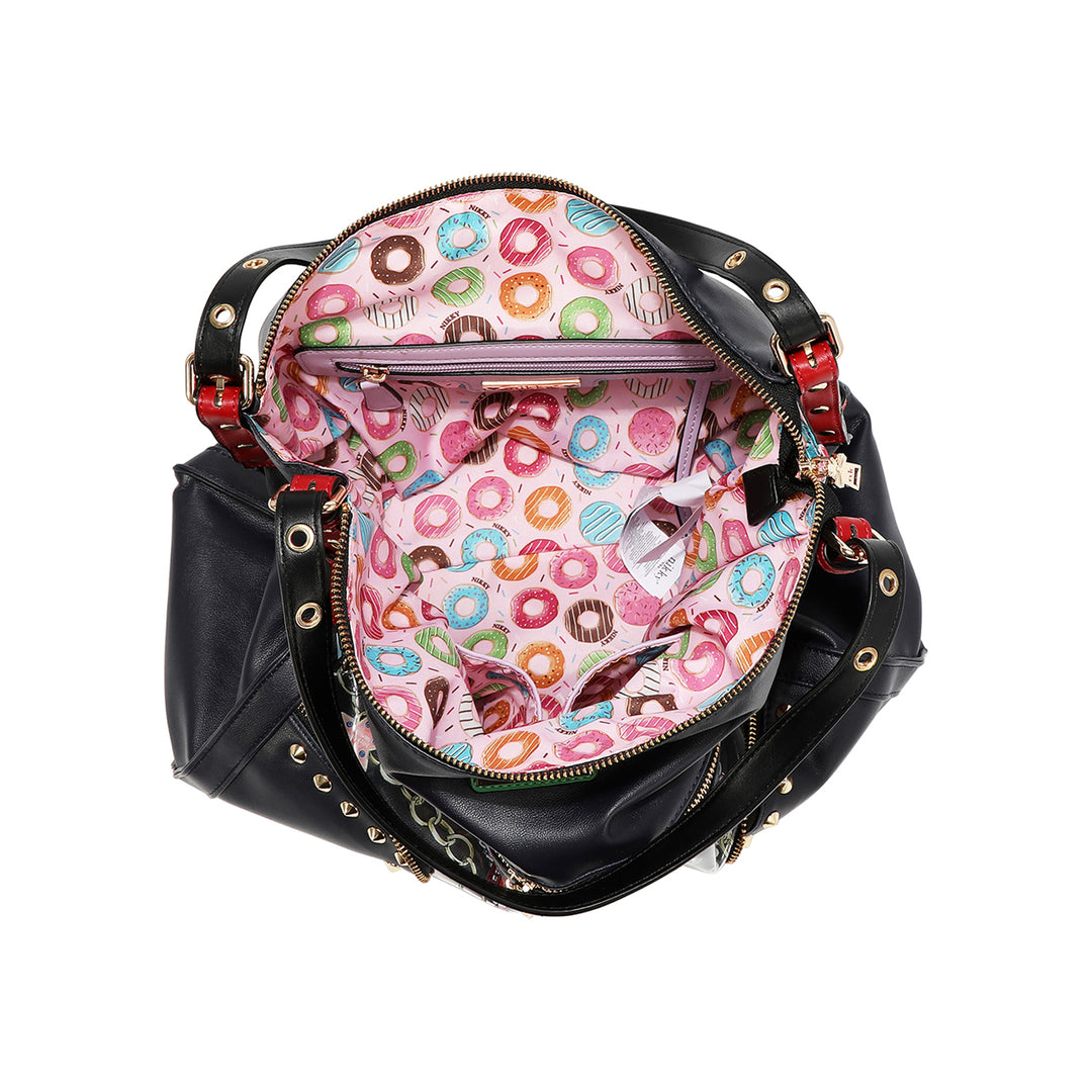 LOVE CHAIN CLEAR POCKET HOBO BAG