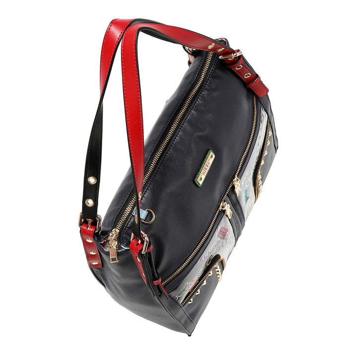 LOVE CHAIN CLEAR POCKET HOBO BAG