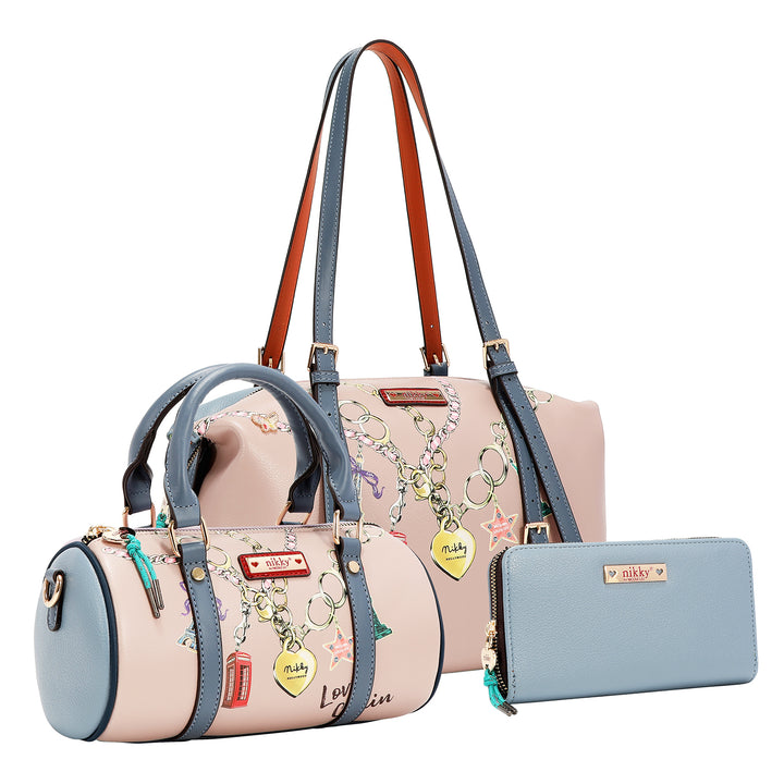 LOVE CHAIN 3PC SET (SATCHEL, CROSSBODY, WALLET)