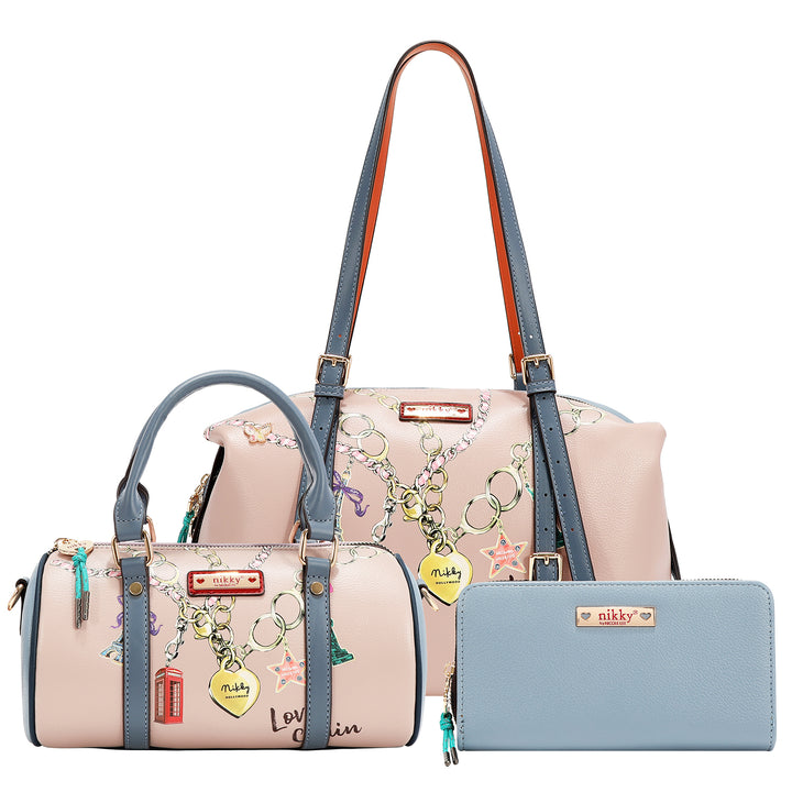 LOVE CHAIN 3PC SET (SATCHEL, CROSSBODY, WALLET)