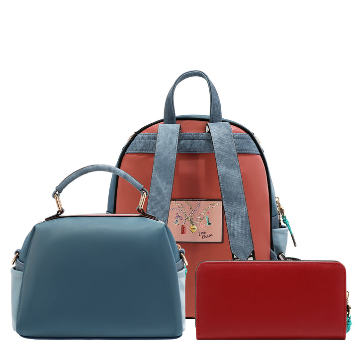 LOVE CHAIN 3 PC SET (BACKPACK, CROSSBODY, WALLET)