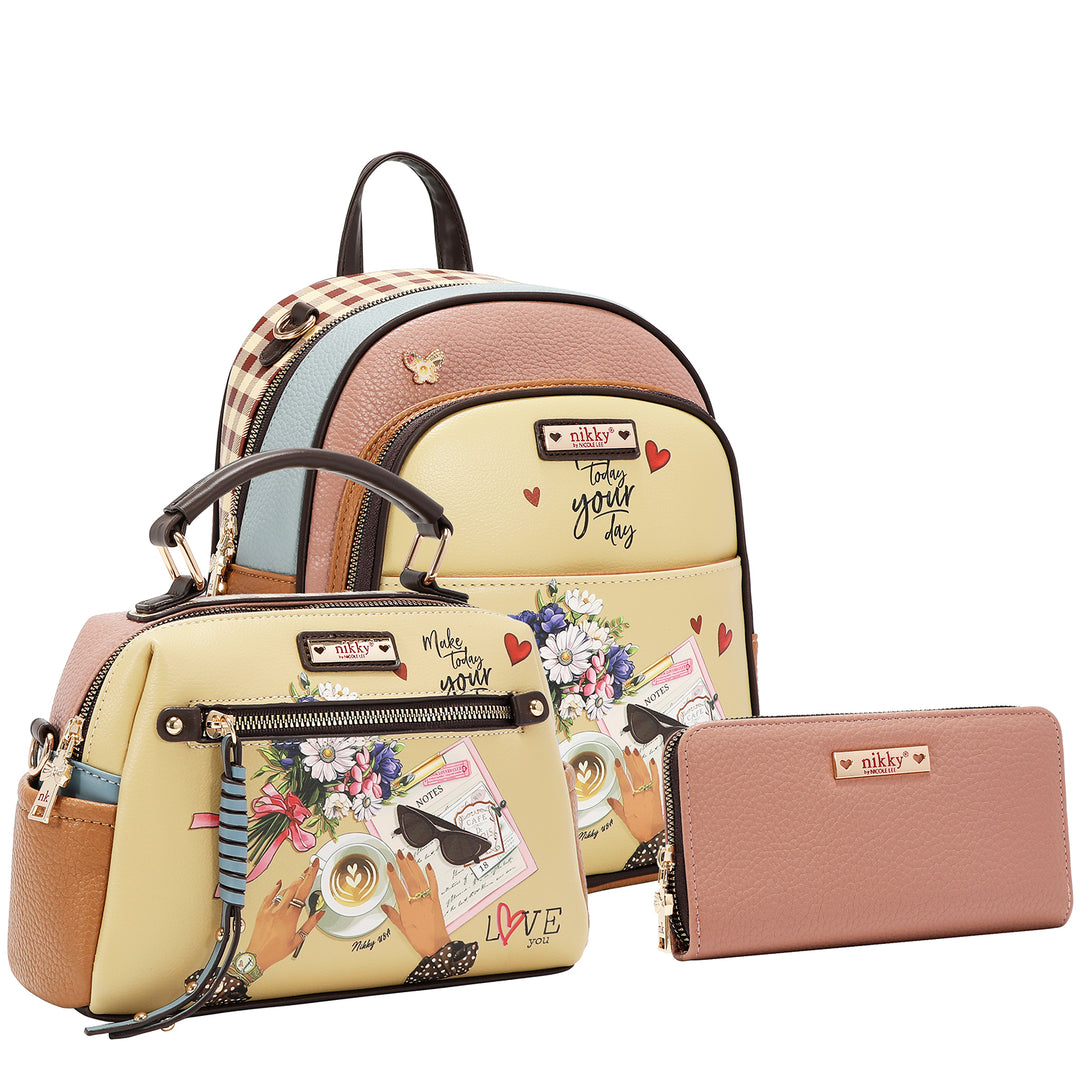 LOVE CHAIN 3 PC SET (BACKPACK, CROSSBODY, WALLET)