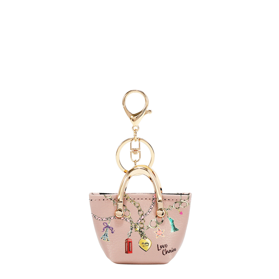 NIKKY HANDBAG-SHAPED COIN PURSE KEYCHAIN