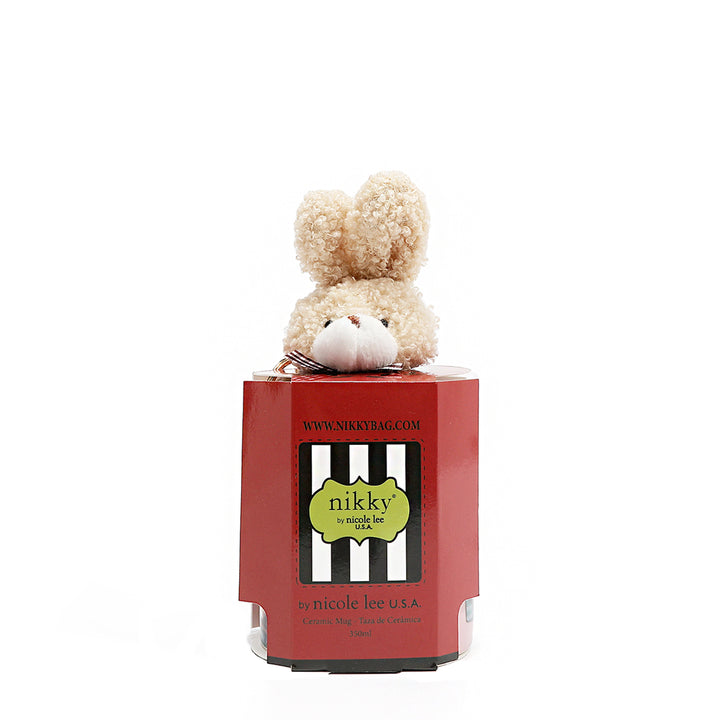 NIKKY CERAMIC MUG WITH BUNNY KEYCHAIN