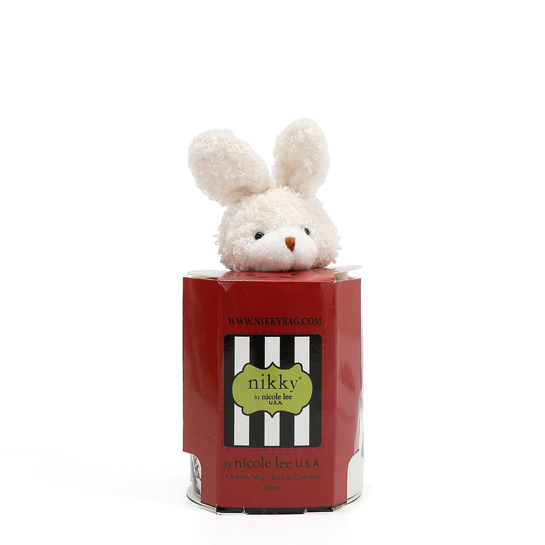 NIKKY CERAMIC MUG WITH BUNNY KEYCHAIN