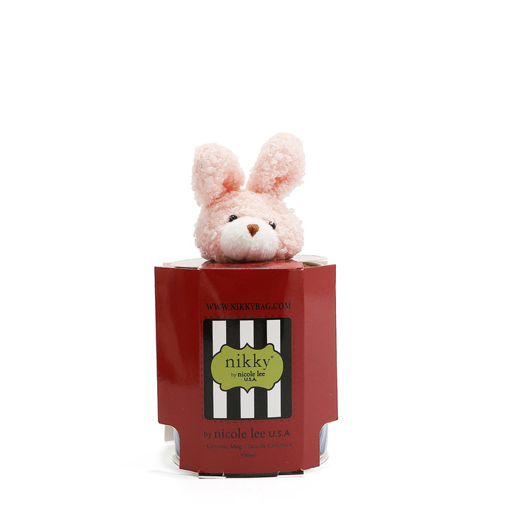 NIKKY CERAMIC MUG WITH BUNNY KEYCHAIN