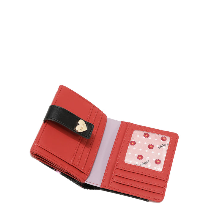 COMPACT HEART BUTTON WALLET
