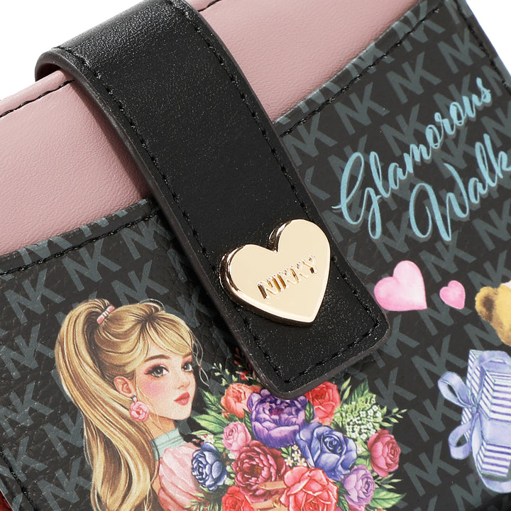 COMPACT HEART BUTTON WALLET
