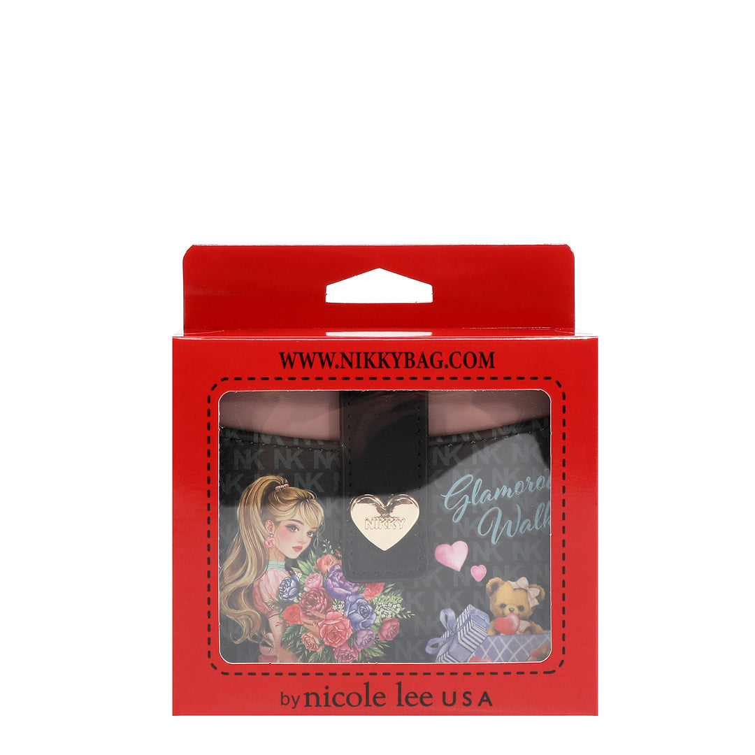 COMPACT HEART BUTTON WALLET