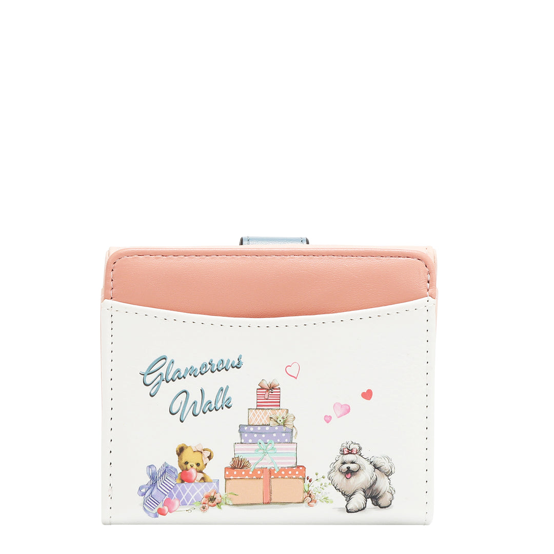 COMPACT HEART BUTTON WALLET