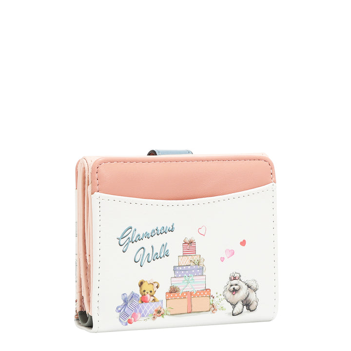 COMPACT HEART BUTTON WALLET