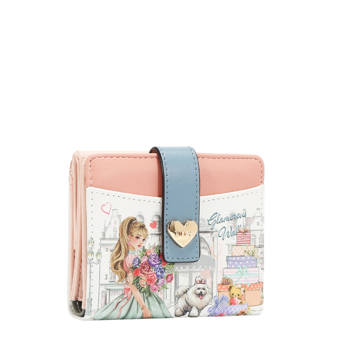 COMPACT HEART BUTTON WALLET