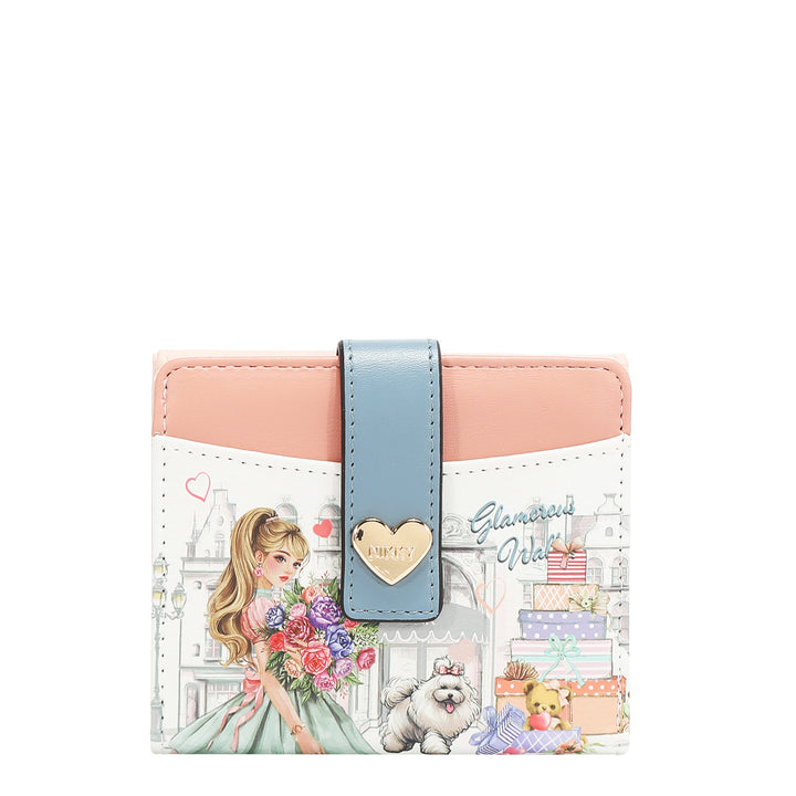 COMPACT HEART BUTTON WALLET