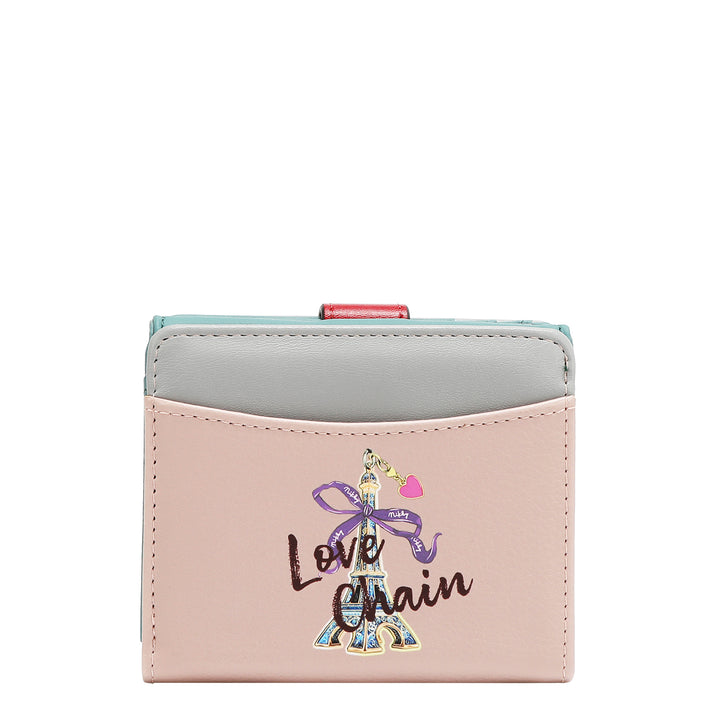 COMPACT HEART BUTTON WALLET