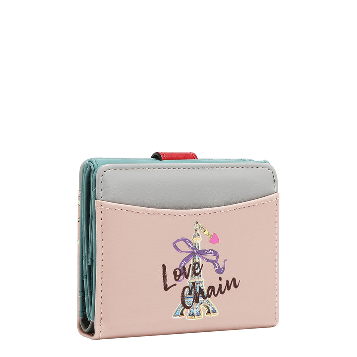 COMPACT HEART BUTTON WALLET