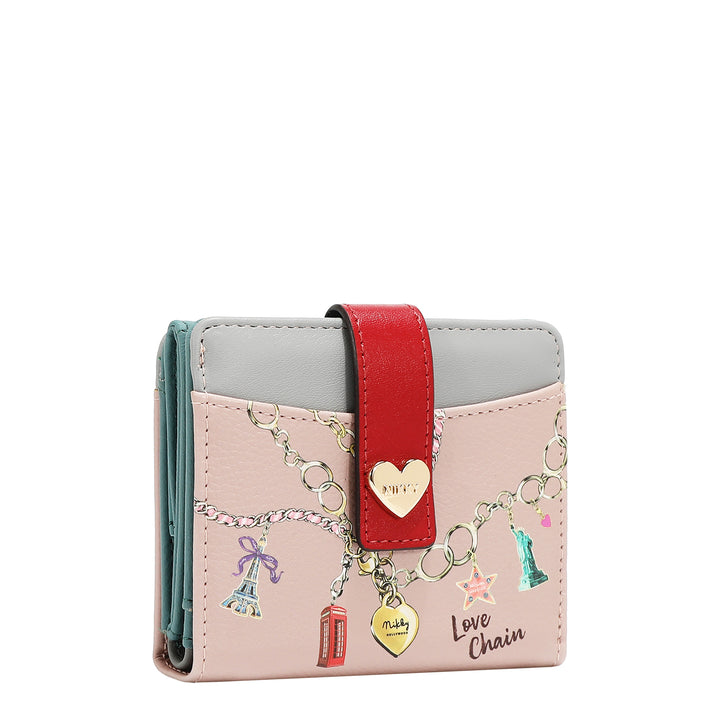 COMPACT HEART BUTTON WALLET