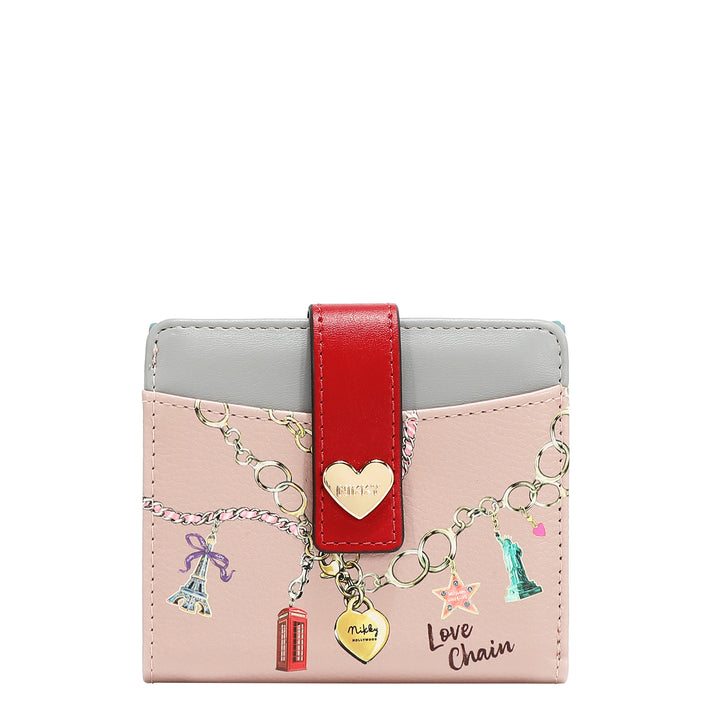 COMPACT HEART BUTTON WALLET