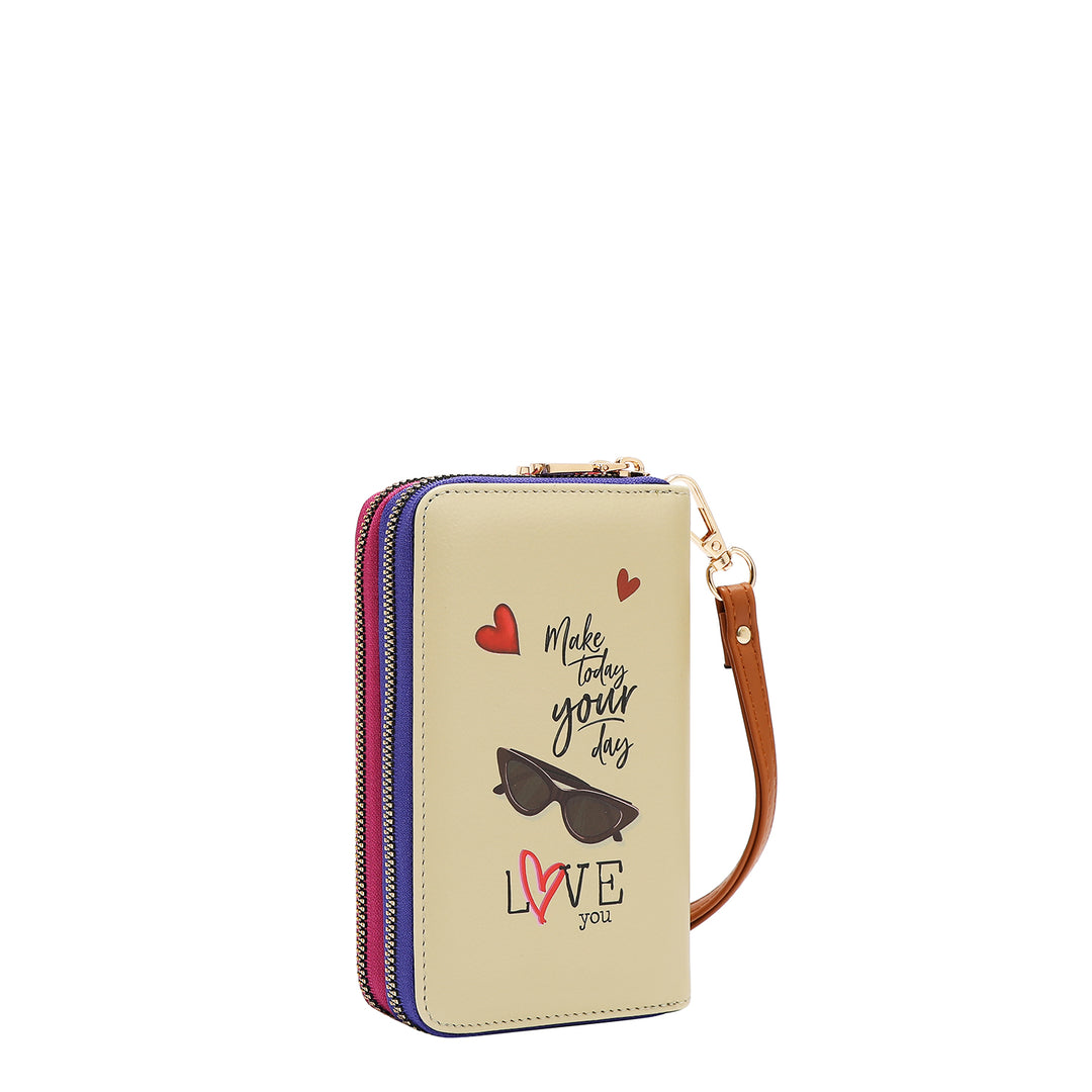 DOUBLE ZIP WRISTLET WALLET