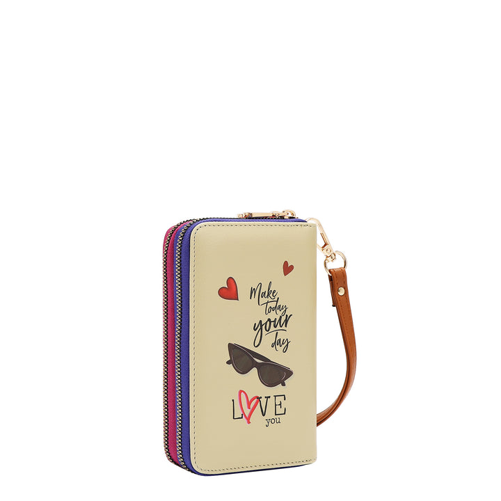 DOUBLE ZIP WRISTLET WALLET